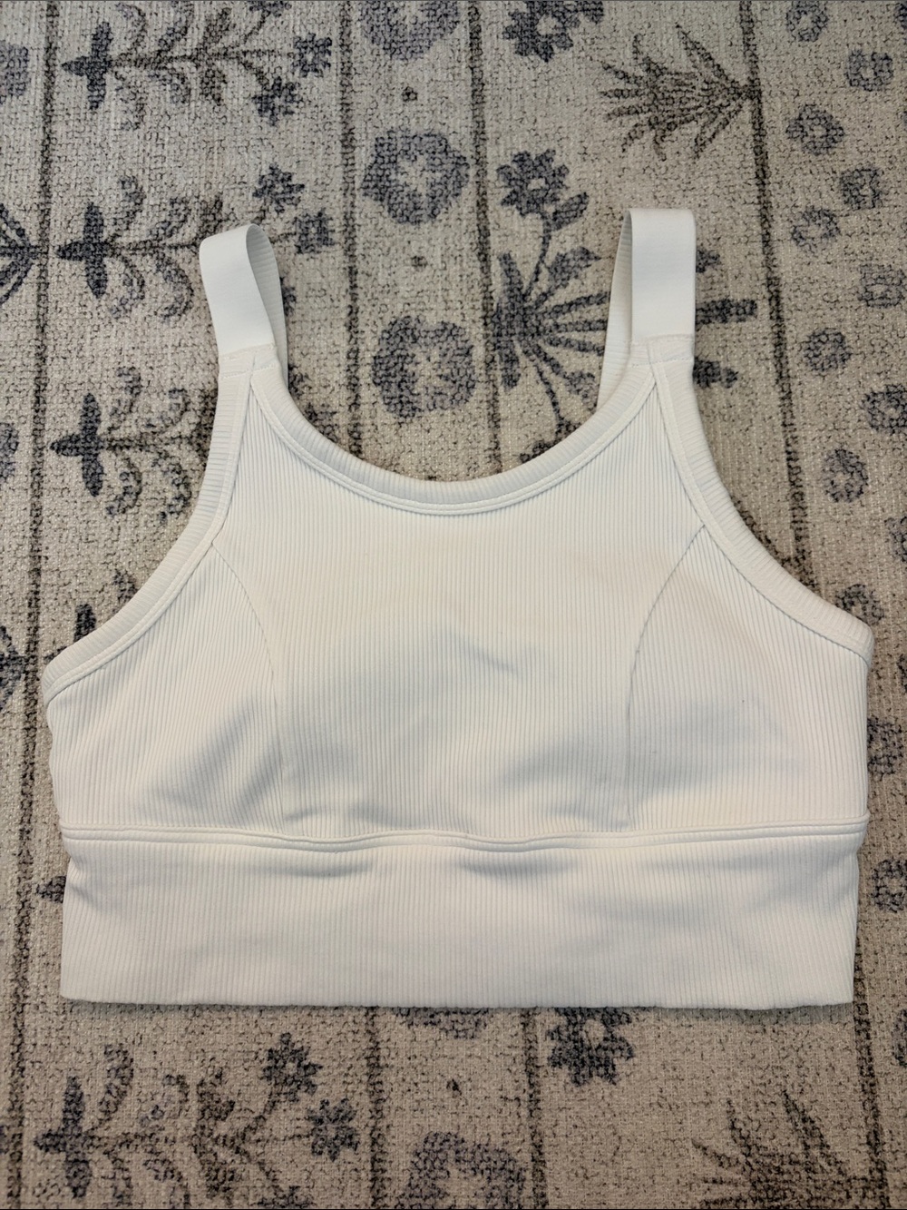 Aerie Offline Ribbed High Neck Cardio Most Support Sports Bra White Size Medium